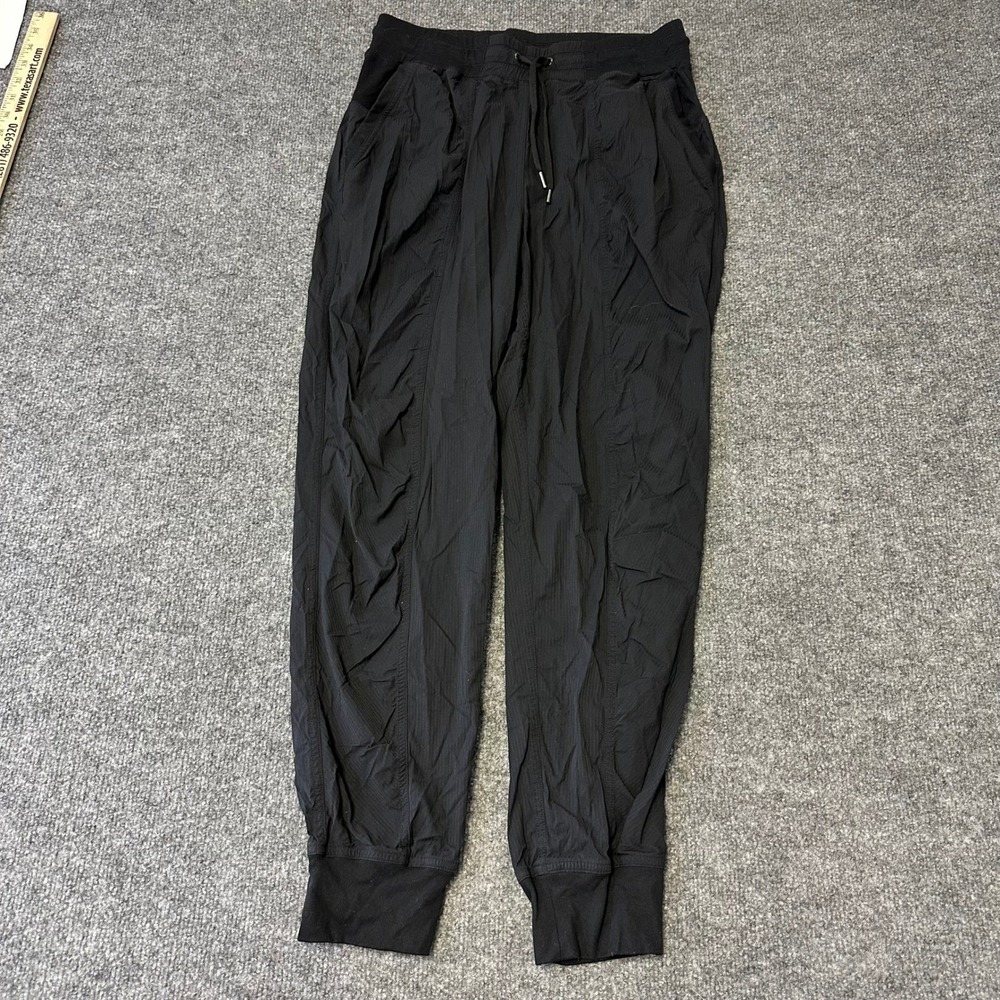 Athleta Jogger Pants Womens Size M Black Lightweight Textured Athletic Casual